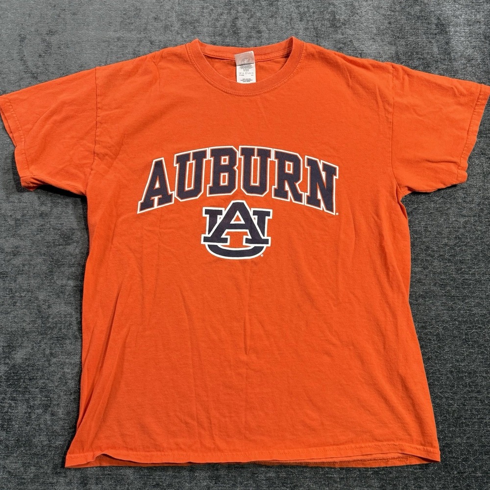 Auburn Tigers Men's Orange Primary Logo New Agenda T-Shirt Size‎ Large Cotton